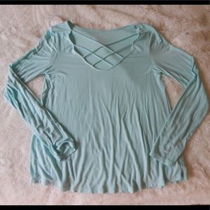 American Eagle light blue Soft and Sexy T